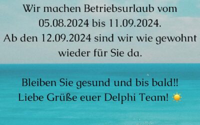 Betribsferien 05.08.24 – 11.09.24